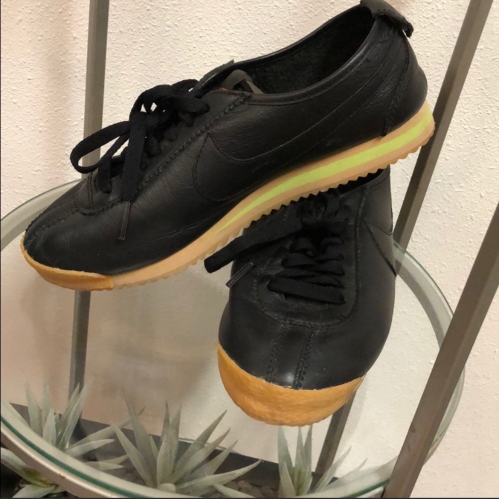 Nike Cortez Black Leather Sneakers